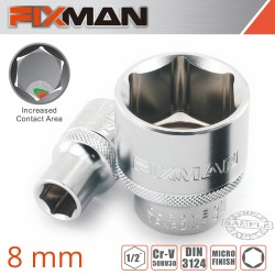 FIXMAN 1/2" DRIVE HEX SOCKET 8MM X 21.8MM