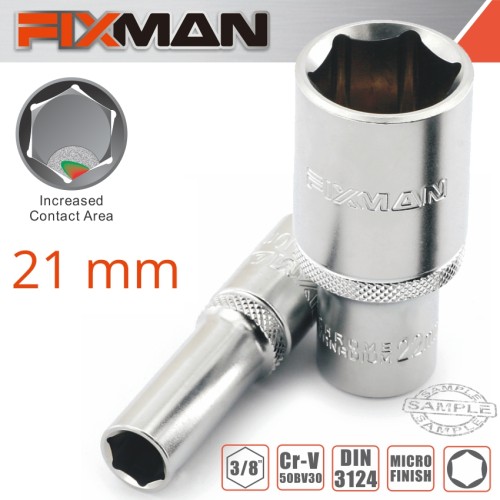 FIXMAN 3/8" DR DEEP SOCKET 21MM