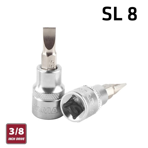 FIXMAN 3/8" DR.BIT SOCKET SL8 SLOTTED SCREWDRIVER BIT