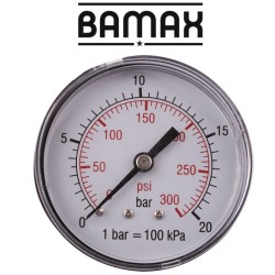 PRESSURE GAUGE 0-20BAR1/4REAR 63MM D6314R20