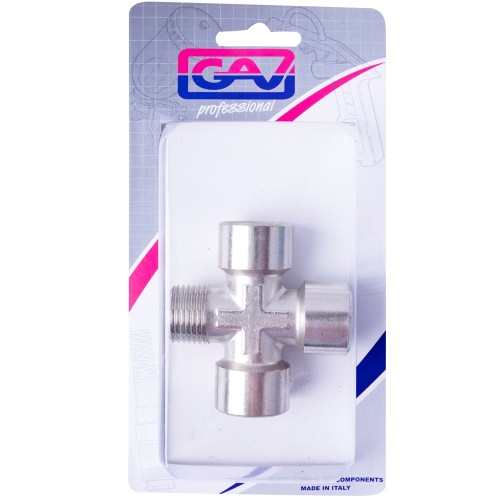 4-WAY CONNECTOR 1/2"3F/1M PACKAGED