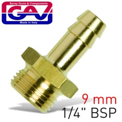 BRASS HOSE TAIL 1-4 MX 9MM