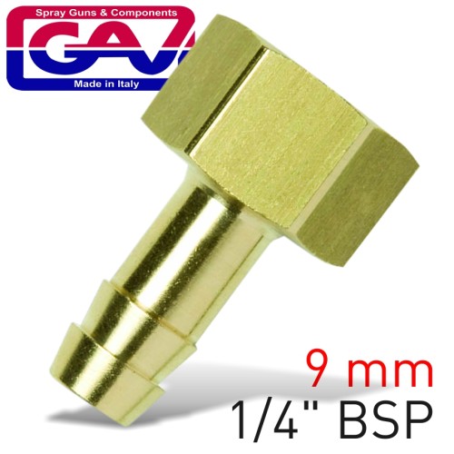 BRASS HOSE TAIL 1-4 FX 9MM