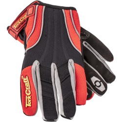 MECHANICS GLOVE MEDIUM SYNTHETIC LEATHER REINFORCED PALM SPANDEX RED