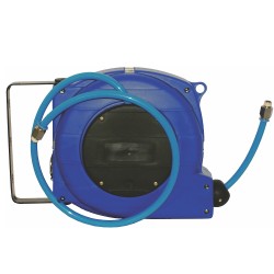 AIR HOSE REEL 9M X 8MM PU HOSE WALL MOUNTED IN PLASTIC CASE