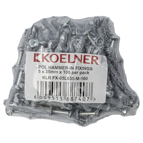 POL HAMMER-IN FIXING 5X35MM X 100 PER PACK