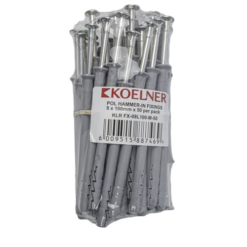 POL HAMMER-IN FIXING 8X100MM X 50 PER PACK