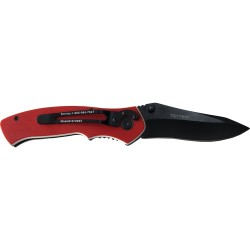 KNIFE FOLDABLE UTILITY RED WITH G10 MATERIAL HANDLE AND BELT CLIP