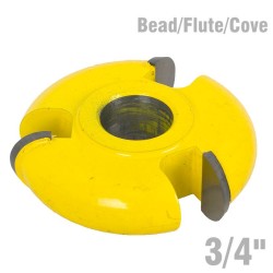 3 WING CUTTER 3/4" BEAD/FLUTE/COVE