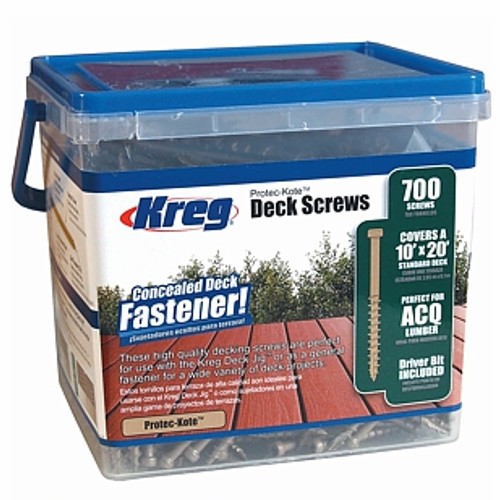 KREG PROTEC-KOTE DECK SCREWS 2" #8 COARSE PAN HEAD 700CT