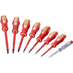 8PC SCREWDRIVER & TESTER SET ELECTRICIANS INSULATED VDE