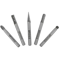 ROTARY BURR SET 5 PC ASSTD 6MM DIA TUNGSTEN