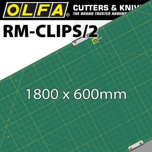 OLFA MAT SET 900 X 600MM X 2 INCL 2 JOINING CLIPS FOR ROTARY CUTTERS