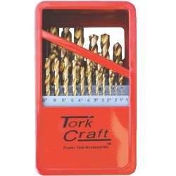 DRILL BIT SET 25PCE TIN. COATED METAL CASE