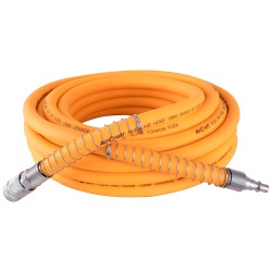 FLEX AIR HOSE KIT 10MM X 10M ORANGE  W/QUICK COUPLER & CONNECTOR YOHKO