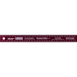 300MM CORK BACKED STAINLESS STEEL RULER RED