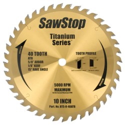 SAWSTOP 40T COMBINATION SAW BLADE TITANIUM SERIES