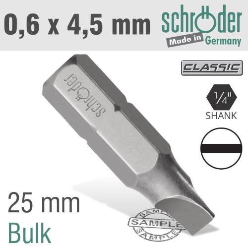 SLOTTED BIT 0.6X4.5 25MM BULK