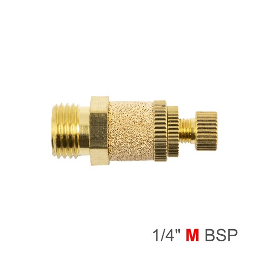 FLOW CONTROL SILENCER BRASS 1/4" M