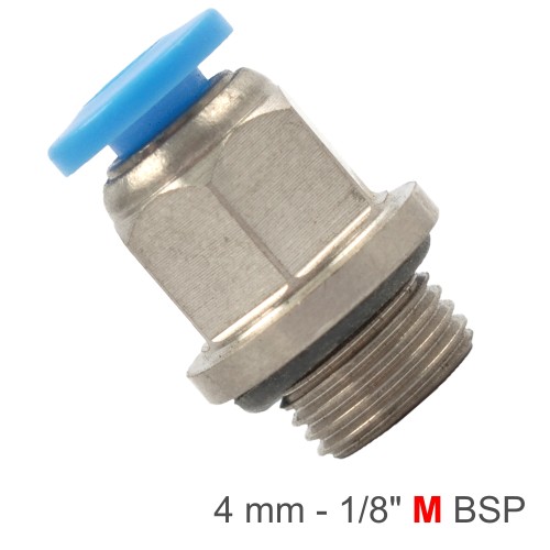 PU FITTING STR. STUD W/O-RING 4MM-1/8" M