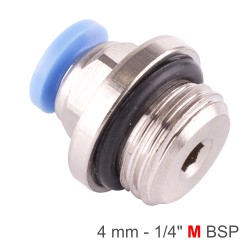 PU FITTING STR. STUD W/O-RING 4MM-1/4" M