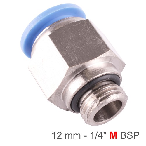 PU FITTING STR. STUD W/O-RING 12MM-1/4" M