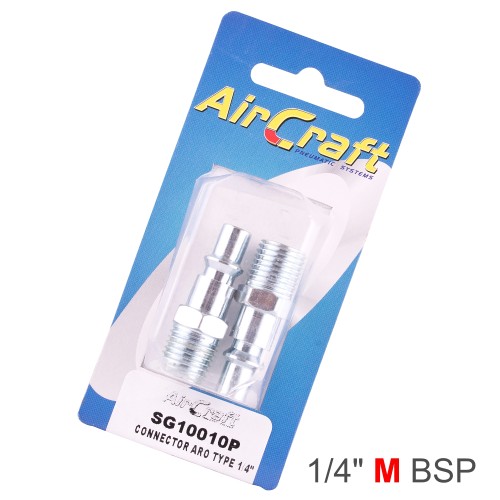 CONNECTOR ARO TYPE 1/4" MALE 2PACK