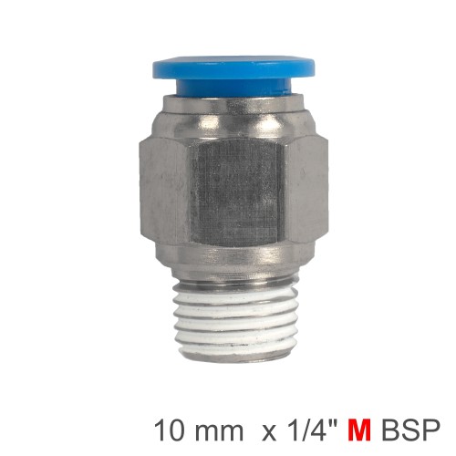 PU HOSE FITTING STRAIGHT STUD 10MM-1/4 M