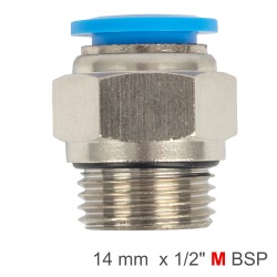 PU FITTING STR. STUD W/O-RING 14MM-1/2" M