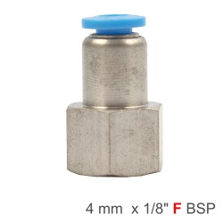 PU HOSE FITTING STRAIGHT STUD 4MM-1/8 F