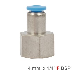 PU HOSE FITTING STRAIGHT STUD 4MM-1/4 F