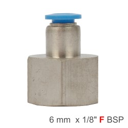 PU HOSE FITTING STRAIGHT STUD 6MM-1/8 F