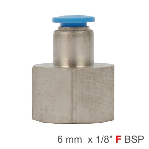 PU HOSE FITTING STRAIGHT STUD 6MM-1/8 F