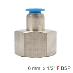 PU HOSE FITTING STRAIGHT STUD 6MM-1/2 F