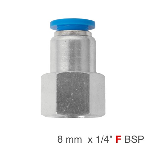 PU HOSE FITTING STRAIGHT STUD 8MM-1/4 F