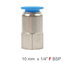 PU HOSE FITTING STRAIGHT STUD 10MM-1/4 F