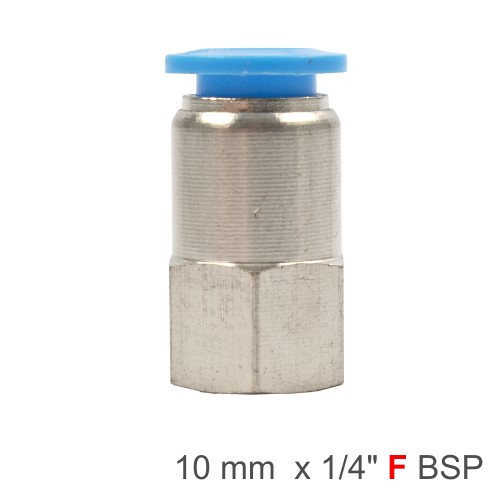 PU HOSE FITTING STRAIGHT STUD 10MM-1/4 F