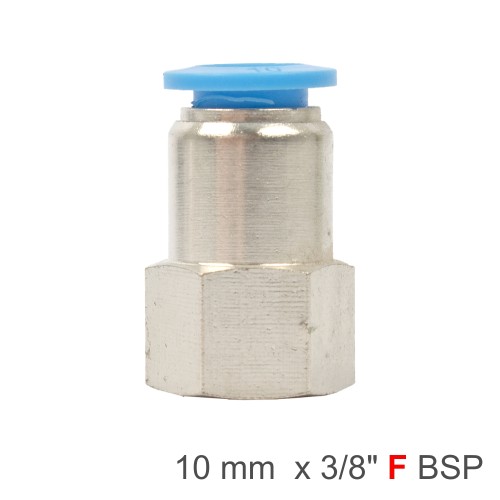 PU HOSE FITTING STRAIGHT STUD 10MM-3/8 F