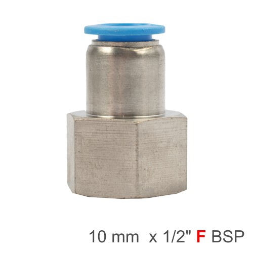 PU HOSE FITTING STRAIGHT STUD 10MM-1/2 F