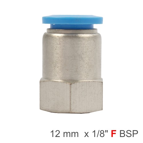 PU HOSE FITTING STRAIGHT STUD 12MM-1/8 F