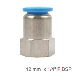 PU HOSE FITTING STRAIGHT STUD 12MM-1/4 F