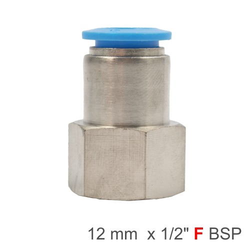 PU HOSE FITTING STRAIGHT STUD 12MM-1/2 F