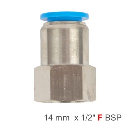 PU HOSE FITTING STRAIGHT STUD 14MM-1/2 F