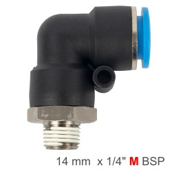 ELBOW 14MM-1/4 M PU HOSE FITTING