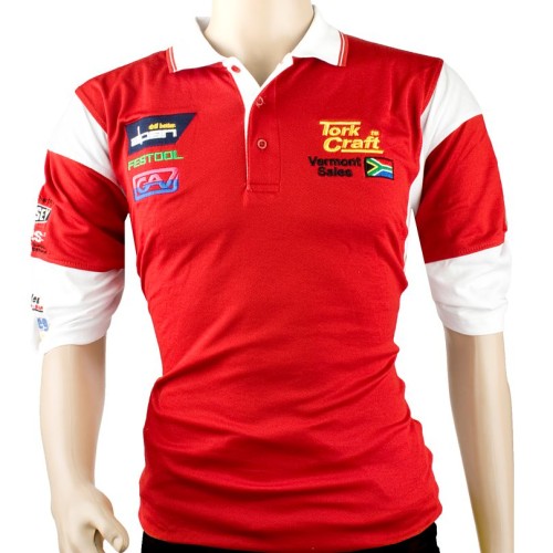 VERMONT MENS GOLF SHIRT RED 2XL