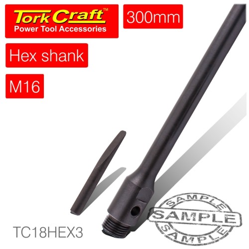 HEX SHANK ADAPTOR  M16X13MM FOR DIAM CORE 300MM