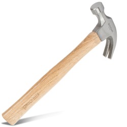 HAMMER CLAW 450G (16OZ) WOODEN HANDLE 280MM & FULL POL HEAD