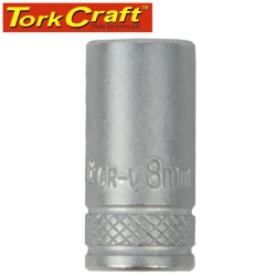 SOCKET 8MM 1/4" DRIVE CRV 12 POINT