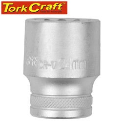 SOCKET 24MM X 31.8MM 1/2" DRIVE CRV 12 POINT