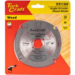 BLADE 4 TEETH 115MM X 22.23MM FOR WOOD ON ANGLE GRINDER